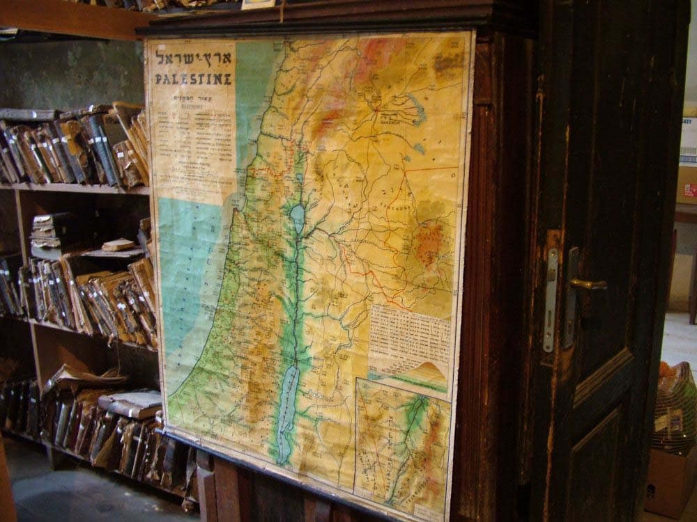 Preserved map of Israel in Bikur Cholim