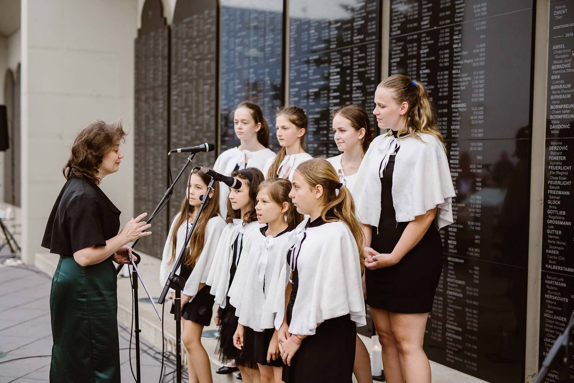 Local children’s choir sang the Hebrew song Yaldut Nishkachat (a Forgotten Childhood)
