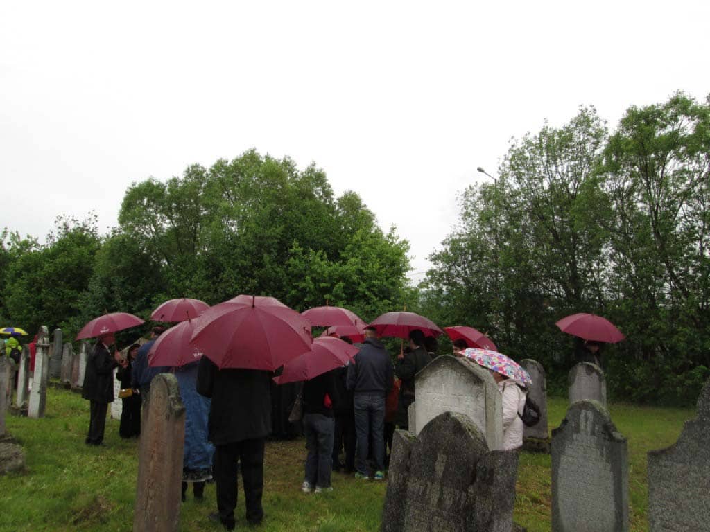 Saying Kadish in the Jewish Cemetery during May 2012 Gathering