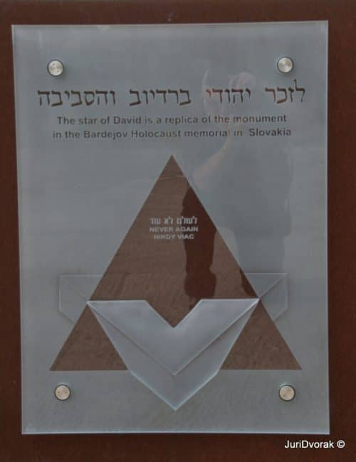 Memorial plaque honoring the Jewish Community of Bardejov
